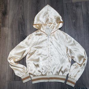 Vintage Ivory Acetate Jacket with Hood